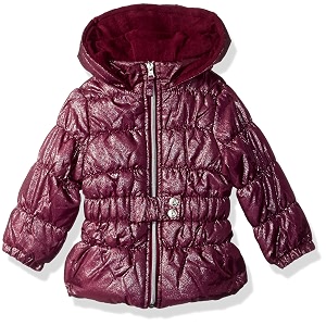 Pink Platinum Baby Girls Spray Foil Puffer