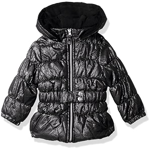 Pink Platinum Baby Girls Spray Foil Puffer