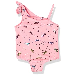 pink platinum girls baby unicorn rainbow print swimsuit