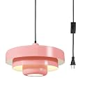 Pink Plug in Pendant Light Modern Hanging Light Fixture Mid Century Modern Pendant Lamp with 14.75ft Cord On/Off Switch for Kitchen Island Dining Room Over Table