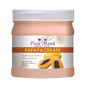 pink root papaya cream brightening and soothing moisturising cream papaya extract aloe vera vitamin e glycerin 500gm
