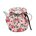 Pink Rose Insulated Tea Pot Dust Cover Stain Resistant Teapot Cozy Breakfast Warmer Tea Kettle Quilt for Home Kitchen Table Hotel Tea Party Restaurant