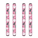 Pink Santa Claus 4pcs Refrigerator Door Handle Cover,