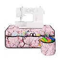 Pink Sewing Machine Mat for Table with Pockets, Sewing Machine Pad Organizer with Storage Dust Resistant Non Slip Mats Sewing Machine Mats for Sewing Supplies