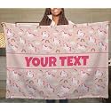 Pink Unicorn Kids Throw Blanket - Custom Personalized Fleece, 30x40 in