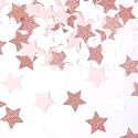 Pink White Rose-Gold Confetti,300pcs Glitter Paper twinkle little star Table Confetti,Birthday Bachelorette Engagement Mothers Day Wedding Baby Shower Party Decorations Circle Dots Lasting Surpris
