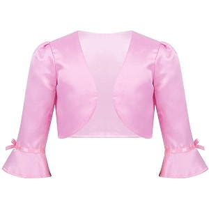 PINK WINGS Girls Satin Shrug