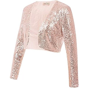 PINK WINGS Girls Sequined Shrugs