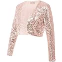 PINK WINGS Girls Sequined Shrugs
