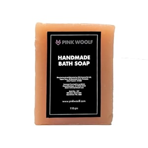 pink woolf handmade natural bath soap  orange patchouli amp aloe vera soap bar  cleanses refreshes amp moisturizes skin  sulphate amp paraben free  for men amp women  110g each pack of 3