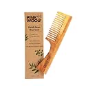 Pink Woolf Neem Wood Comb for Hair Growth &amp; Hair Fall Control | Handcrafted Katchhi Neem Comb with Wide Teeth for Gentle Scalp Massage | Natural Wooden Comb for Women &amp; Men, Anti-Static Haircare | Pack Of 1