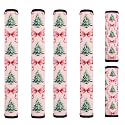 Pink Xmas Tree Refrigerator Door Handle Covers Set of 6 Electric Appliance Handle Covers Anti-Slip Fridge Gloves Heat Proof Microwave Christmas Decor
