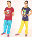 pink you fashion Girls Printed Cotton Blend Kids Nightwear (Maroon Pack of 2)