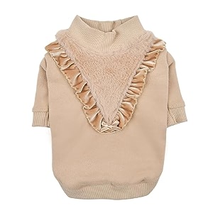 pinkaholic new york elliana winter shirt warm cozy fashionable for small dogs beige medium