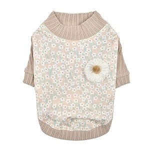 pinkaholic new york kalina winter shirt warm cozy fashionable for small dogs beige medium