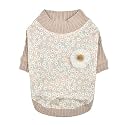 Pinkaholic New York Kalina Winter Shirt Warm Cozy Fashionable for Small Dogs, Beige, Medium