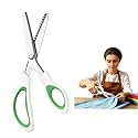 Pinking Shears, Zig Zag Scissors for Fabric Cutting, Serrated Green
