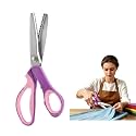 Pinking Shears, Zig Zag Scissors for Fabric Cutting, Serrated Purple