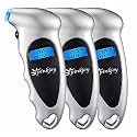PINKJOY Digital Tire Pressure Gauge 3 Pack 150 PSI, 4 Settings, Tire Gauge for Car, Truck, Motorcycle, Bicycle with Backlit LCD and Non-Slip Grip (Silver)