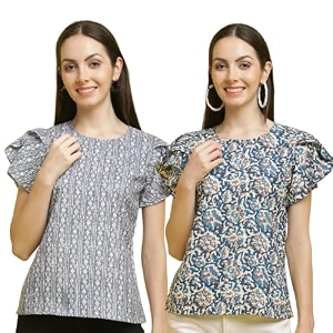 Pinkmint Combo Tops for Women Stylish Ruffle