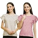 Pinkmint Combo Top39s for Women Stylish Ruffle
