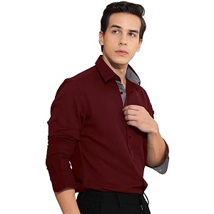 Pinkmint Cotton Mens Shirt l Soild Casual