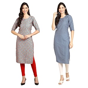 Pinkmint Designer Womans Crepe Multicolored Straight Kurta