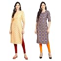Pinkmint Designer Woman39s Crepe Multicolored Straight Kurta