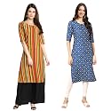Pinkmint Designer Woman39s Crepe Multicolored Straight Kurta