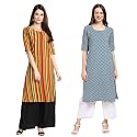 Pinkmint Designer Woman39s Crepe Multicolored Straight Kurta