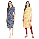 Pinkmint Designer Woman39s Crepe Multicolored Straight Kurta