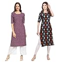 Pinkmint Designer Woman39s Crepe Multicolored Straight Kurta