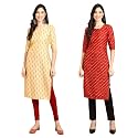 Pinkmint Designer Woman39s Crepe Multicolored Straight Kurta