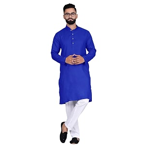 Pinkmint Kurta for Men Cotton Mandarin Collar