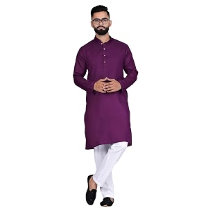 Pinkmint Kurta for Men Cotton Mandarin Collar