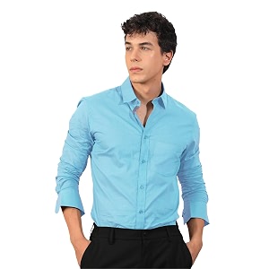 Pinkmint Mens Solid Cotton Formal Shirt