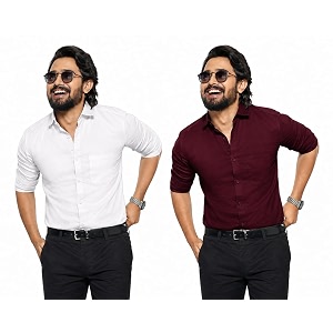 Pinkmint Mens Solid Shirt Soft Cotton