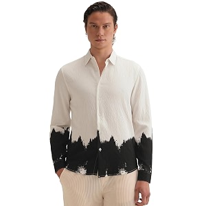 Pinkmint Men Printed Cotton Flex Shirt