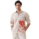 Pinkmint Men Printed Cotton Flex Shirt 