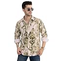 Pinkmint Men Printed Cotton Flex Shirt 