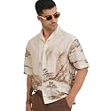 Pinkmint Men Printed Cotton Flex Shirt 