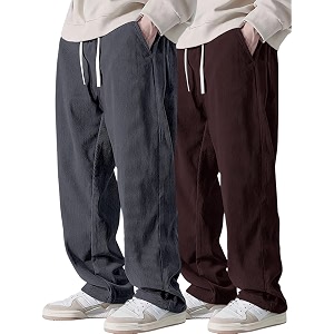 Pinkmint Mens Poly-Lycra Loose Fit Trousers Korean-Style