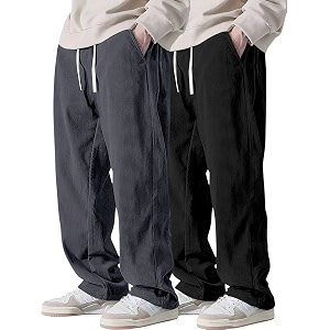 Pinkmint Mens Poly-Lycra Loose Fit Trousers Korean-Style