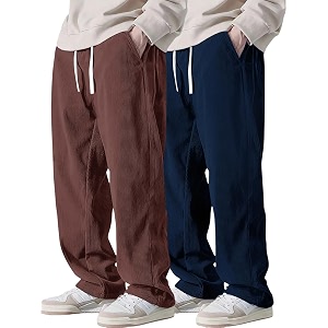 Pinkmint Mens Poly-Lycra Loose Fit Trousers Korean-Style