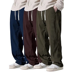 Pinkmint Mens Stretchable Ribbed Track Pants