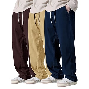 Pinkmint Mens Stretchable Ribbed Track Pants