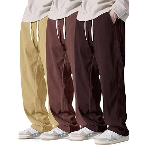 Pinkmint Mens Stretchable Ribbed Track Pants