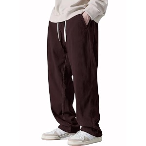 Pinkmint Mens Stretchable Ribbed Track Pants