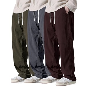 Pinkmint Mens Stretchable Ribbed Track Pants