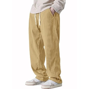 Pinkmint Mens Stretchable Ribbed Track Pants